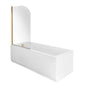 Riverside 1700 x 700mm Single Ended Bath & Curved Brushed Brass Bath Screen