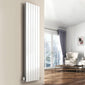 Reina Flat Vertical Mild Steel Double Column Radiator 1600 x 366 - White - welovecouk
