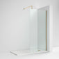 1700 x 800mm Stone Walk-In Shower Tray & 8mm Screen Pack - Brushed Brass