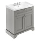 Old London 800mm 2-Door Vanity Unit & Ceramic 3 Tap Hole Basin - Storm Grey - welovecouk