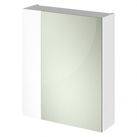  Nuie Fusion 600mm 2-Door Mirrored Cabinet - White