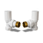 Portland Round Angled Radiator Valve Pair 15mm - White