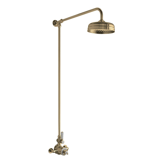  Hudson Reed Wall Mounted Thermostatic Shower Valve & Kit - Brushed Brass