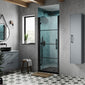 Hudson Reed Apex 900mm Hinged Shower Door - Matt Black