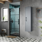Hudson Reed Apex 8mm Glass 800mm Hinged Shower Door - Matt Black
