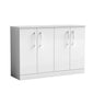 Nuie Arno 1200mm Floor Standing 4-Door Vanity & Worktop - Gloss White - welovecouk