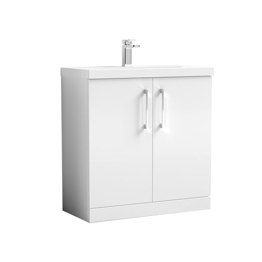  Nuie Arno 800mm Floor Standing 2 Door Vanity & Basin 3 - Gloss White