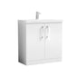 Nuie Arno 800mm Floor Standing 2 Door Vanity & Basin 3 - Gloss White