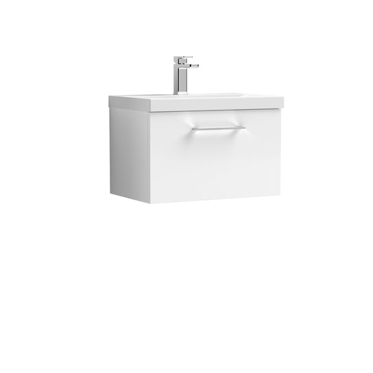  Nuie Arno 600mm Wall Hung 1-Drawer Vanity & Basin 3 - Gloss White