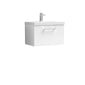 Nuie Arno 600mm Wall Hung 1-Drawer Vanity & Basin 3 - Gloss White