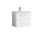 Nuie Arno 600mm Wall Hung 2-Drawer Vanity & Basin 4 - Gloss White