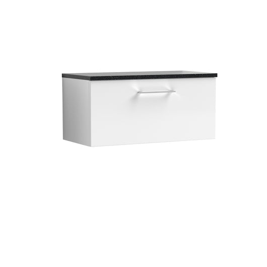  Nuie Arno 800mm Wall Hung 1-Drawer Vanity & Laminate Top - Gloss White