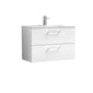 Nuie Arno 800mm Wall Hung 2 Drawer Vanity & Basin 2 - Gloss White