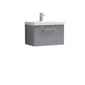 Nuie Arno 600mm Wall Hung 1 Drawer Vanity & Basin 3 - Cloud Grey