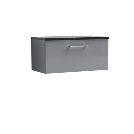  Nuie Arno 800mm Wall Hung 1-Drawer Vanity & Laminate Top - Cloud Grey