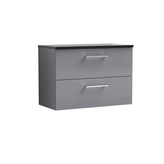  Nuie Arno 800mm Wall Hung 2-Drawer Vanity & Laminate Top - Cloud Grey