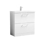 Nuie Arno 800mm Floor Standing 2-Drawer Vanity & Basin 1 - Gloss White