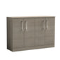 Nuie Arno 1200mm Floor Standing 4-Door Vanity & Worktop - Grey Vicenza Oak - welovecouk