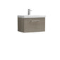 Nuie Arno 600mm Wall Hung 1 Drawer Vanity & Basin 1 - Solace Oak