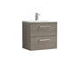 Nuie Arno 600mm Wall Hung 2 Drawer Vanity & Basin 4 - Solace Oak