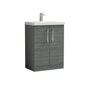 Nuie Arno 600mm Floor Standing 2-Door Vanity & Basin 1 - Anthracite
