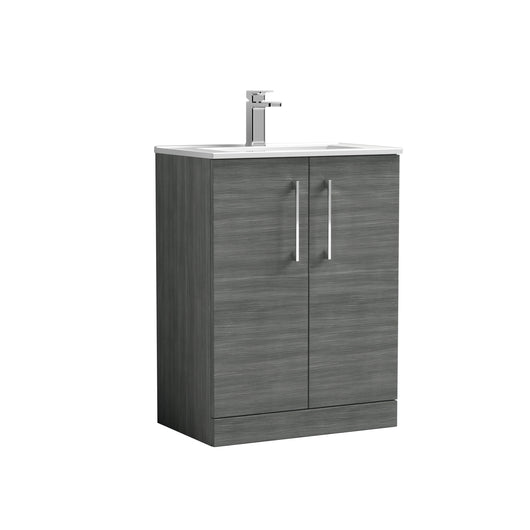  Nuie Arno 600mm Floor Standing 2-Door Vanity & Basin 2 - Anthracite