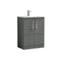 Nuie Arno 600mm Floor Standing 2-Door Vanity & Basin 2 - Anthracite