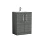 Nuie Arno 600mm Floor Standing 2-Door Vanity & Basin 4 - Anthracite