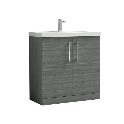  Nuie Arno 800mm Floor Standing 2 Door Vanity & Basin 1 - Anthracite