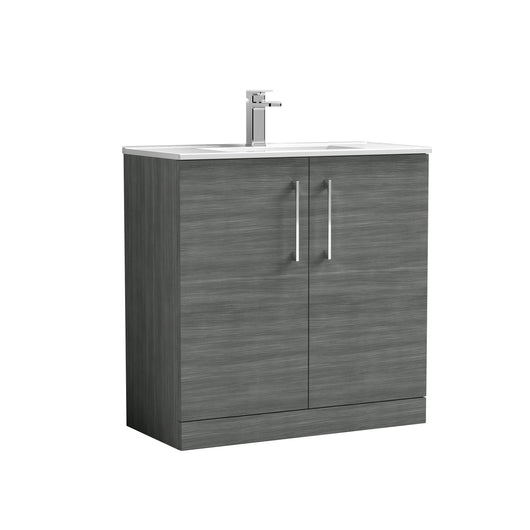  Nuie Arno 800mm Floor Standing 2-Door Vanity & Basin 2 - Anthracite