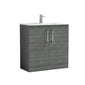 Nuie Arno 800mm Floor Standing 2-Door Vanity & Basin 2 - Anthracite Woodgrain