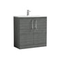 Nuie Arno 800mm Floor Standing 2-Door Vanity & Basin 4 - Anthracite Woodgrain
