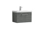 Nuie Arno 600mm Wall Hung 1 Drawer Vanity & Basin 1 - Anthracite