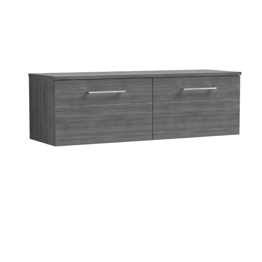  Nuie Arno 1200mm Wall Hung 2 Drawer Vanity & Worktop - Anthracite