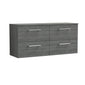 Nuie Arno 1200mm Wall Hung 4-Drawer Vanity & Worktop - Anthracite - welovecouk