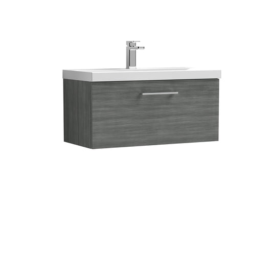  Nuie Arno 800mm Wall Hung 1 Drawer Vanity & Basin 1 - Anthracite