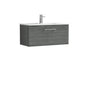 Nuie Arno 800mm Wall Hung 1 Drawer Vanity & Basin 2 - Anthracite