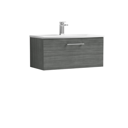  Nuie Arno 800mm Wall Hung 1-Drawer Vanity & Basin 4 - Anthracite