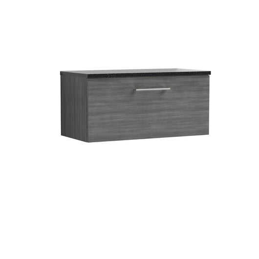  Nuie Arno 800mm Wall Hung 1-Drawer Vanity & Laminate Top - Anthracite