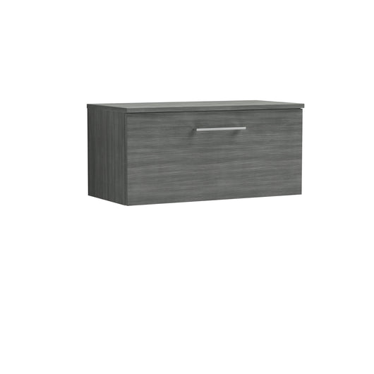  Nuie Arno 800mm Wall Hung 1-Drawer Vanity & Worktop - Anthracite