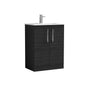 Nuie Arno 600mm Floor Standing 2-Door Vanity & Basin 2 - Charcoal Black