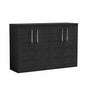 Nuie Arno 1200mm Floor Standing 4-Door Vanity & Worktop - Charcoal Black - welovecouk