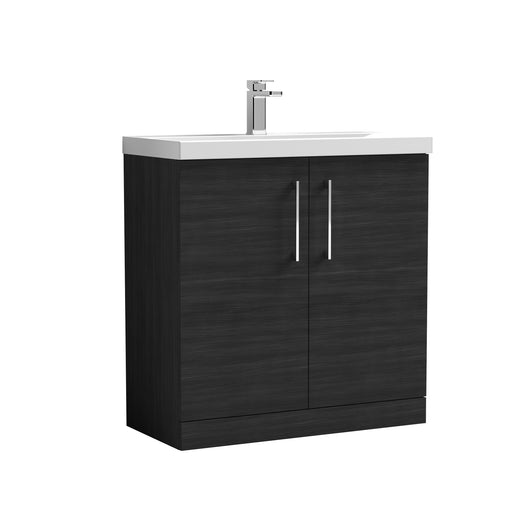  Nuie Arno 800mm Floor Standing 2-Door Vanity & Basin 1 - Charcoal Black