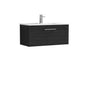 Nuie Arno 800mm Wall Hung 1 Drawer Vanity & Basin 2 - Charcoal Black