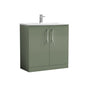 Nuie Arno 800mm Floor Standing 2 Door Vanity & Basin 4 - Satin Green