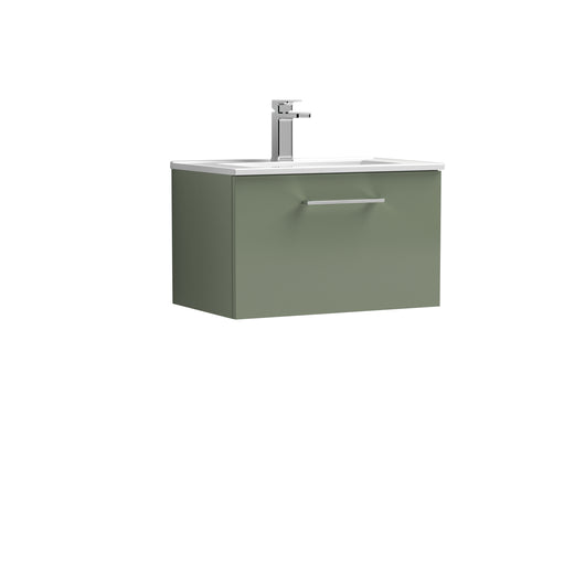  Nuie Arno 600mm Wall Hung 1-Drawer Vanity & Basin 2 - Satin Green