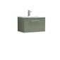 Nuie Arno 600mm Wall Hung 1-Drawer Vanity & Basin 4 - Satin Green