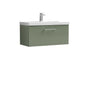 Nuie Arno 800mm Wall Hung 1 Drawer Vanity & Basin 1 - Satin Green