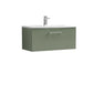 Nuie Arno 800mm Wall Hung 1 Drawer Vanity & Basin 4 - Satin Green