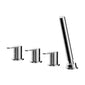 Nuie Arvan Deck Mounted 4 Tap Hole Bath Shower Mixer No Spout - Chrome - welovecouk